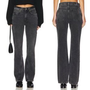 NEW We The Free Xena Slim Straight Jeans Free People Dark Night Gray Size 24